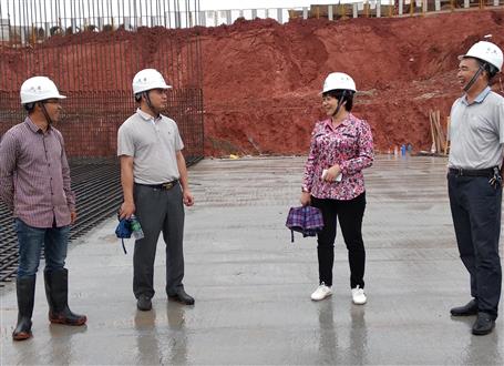 韋桂華、周善學(xué)到龍嶺大道三期項目調(diào)研